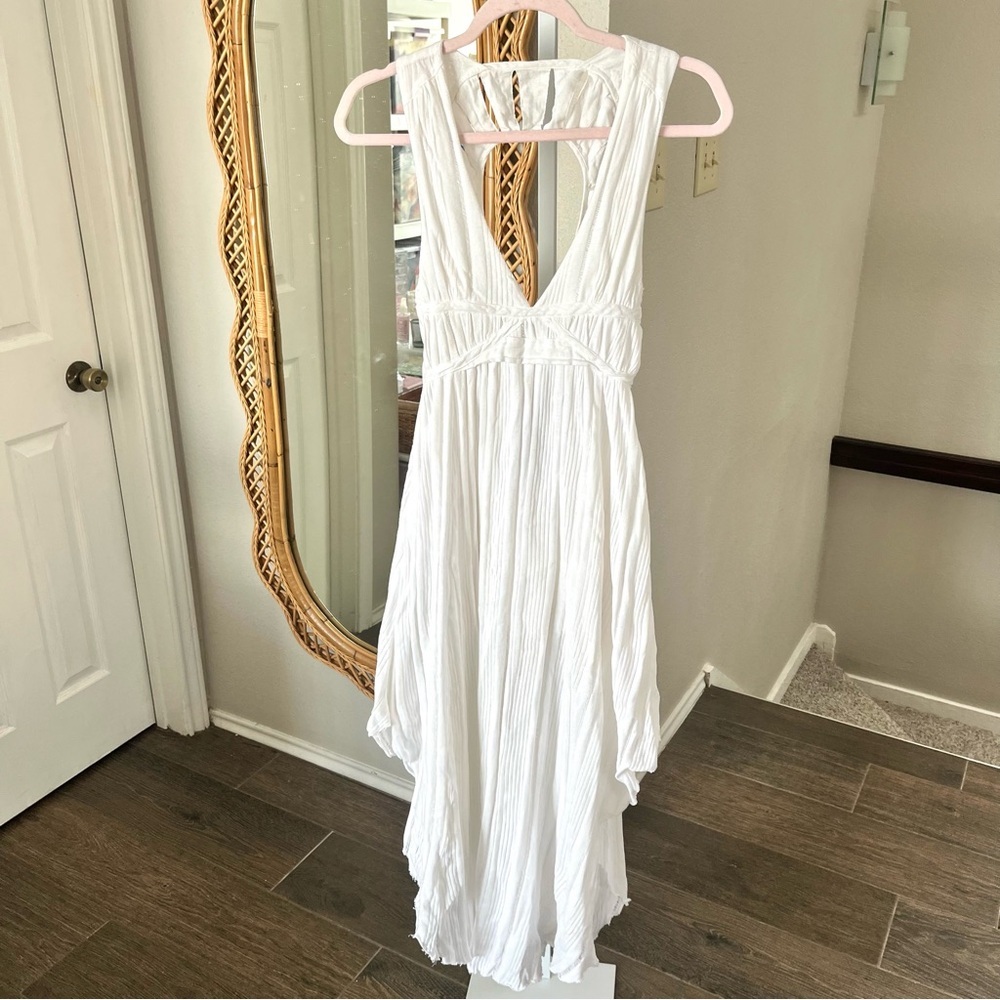 Free People / New Romantics White Boho Open Back Dress sundress